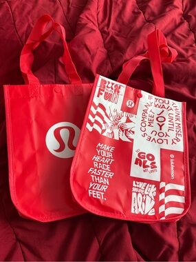 Lululemon Red Reusable Shoppers